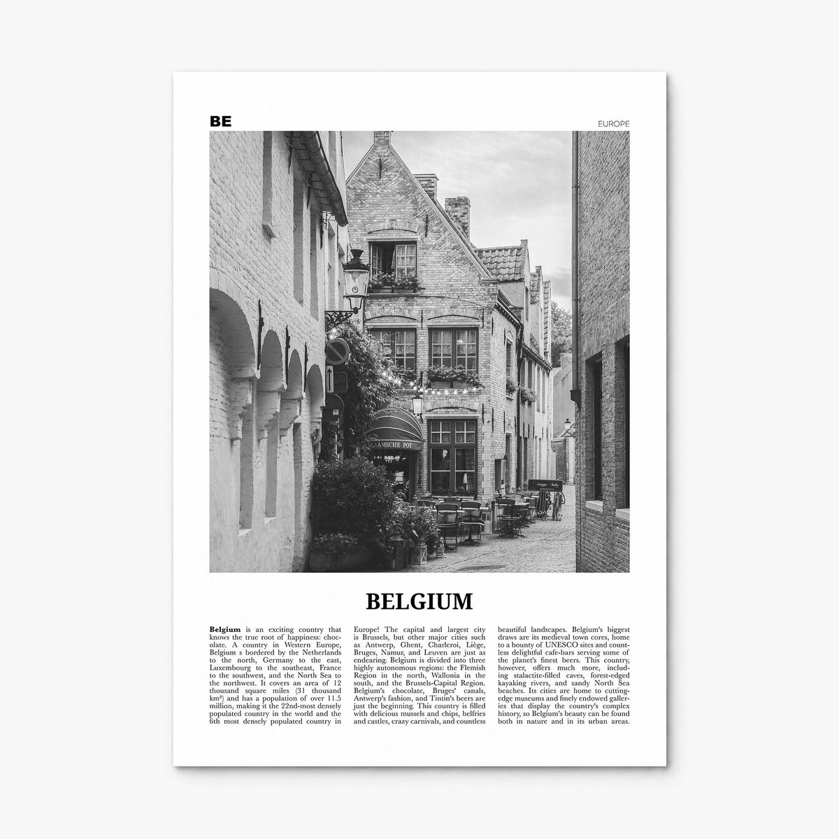 Belgium Newspaper No 4 Poster, print only (unframed)