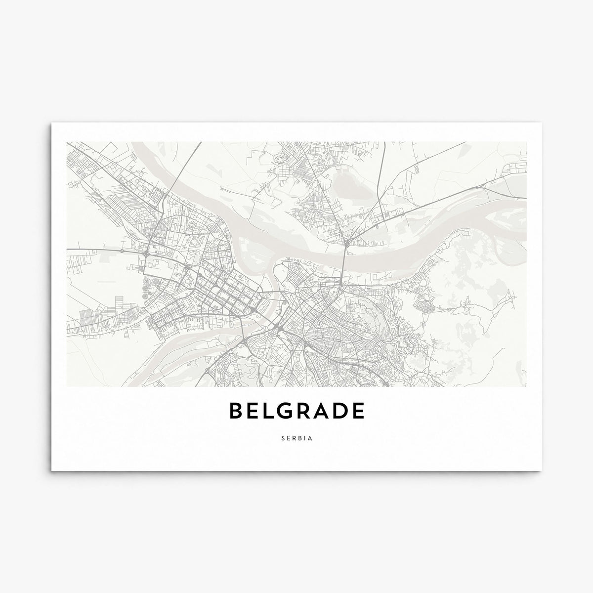 Belgrade Map Poster, print only (unframed)