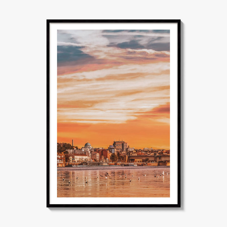 Belgrade Photo Poster, framed poster mockup, white border