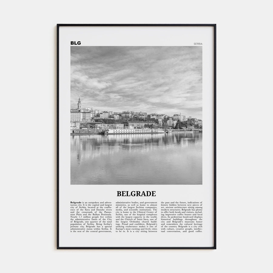 Belgrade Poster None / 8x12 in Nbourhood Travel B&W Poster