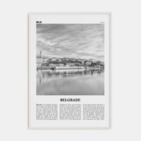 Belgrade Poster White Wood / 8x12 in Nbourhood Travel B&W Poster