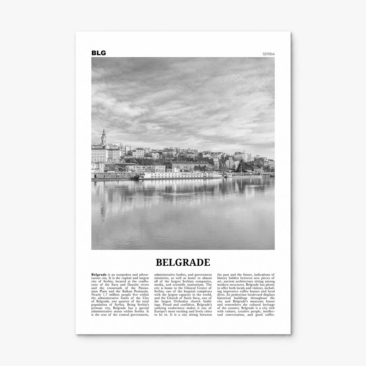 Belgrade Newspaper Poster, print only (unframed)