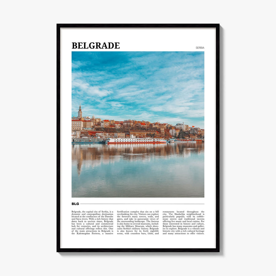 Belgrade Travel Poster, framed poster mockup