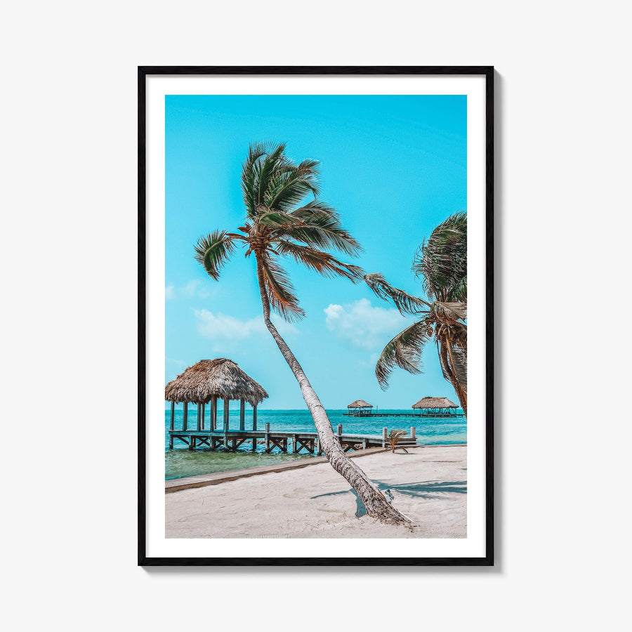 Belize colorful photo poster of Central America – vertical wall art, unframed print shown in interior mockup