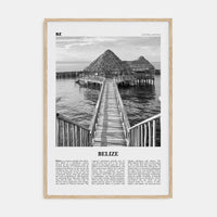 Belize Poster Natural Wood / 8x12 in Nbourhood Travel B&W Poster