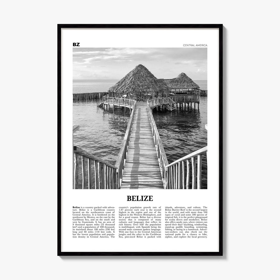 Belize Newspaper Poster, framed poster mockup