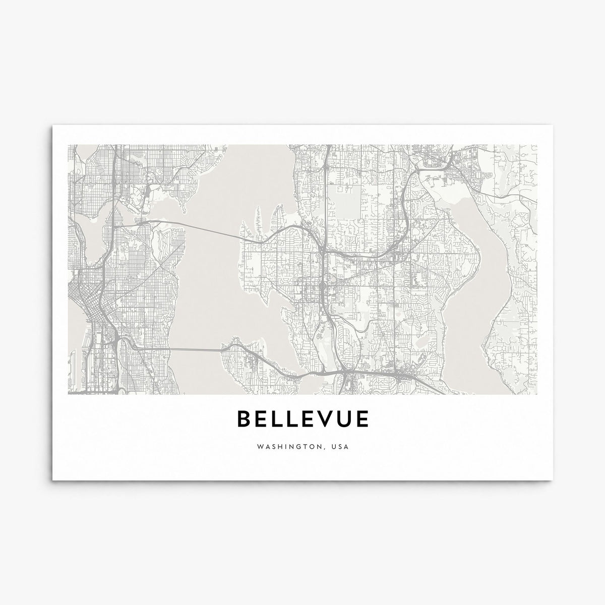 Bellevue Map Poster, print only (unframed)