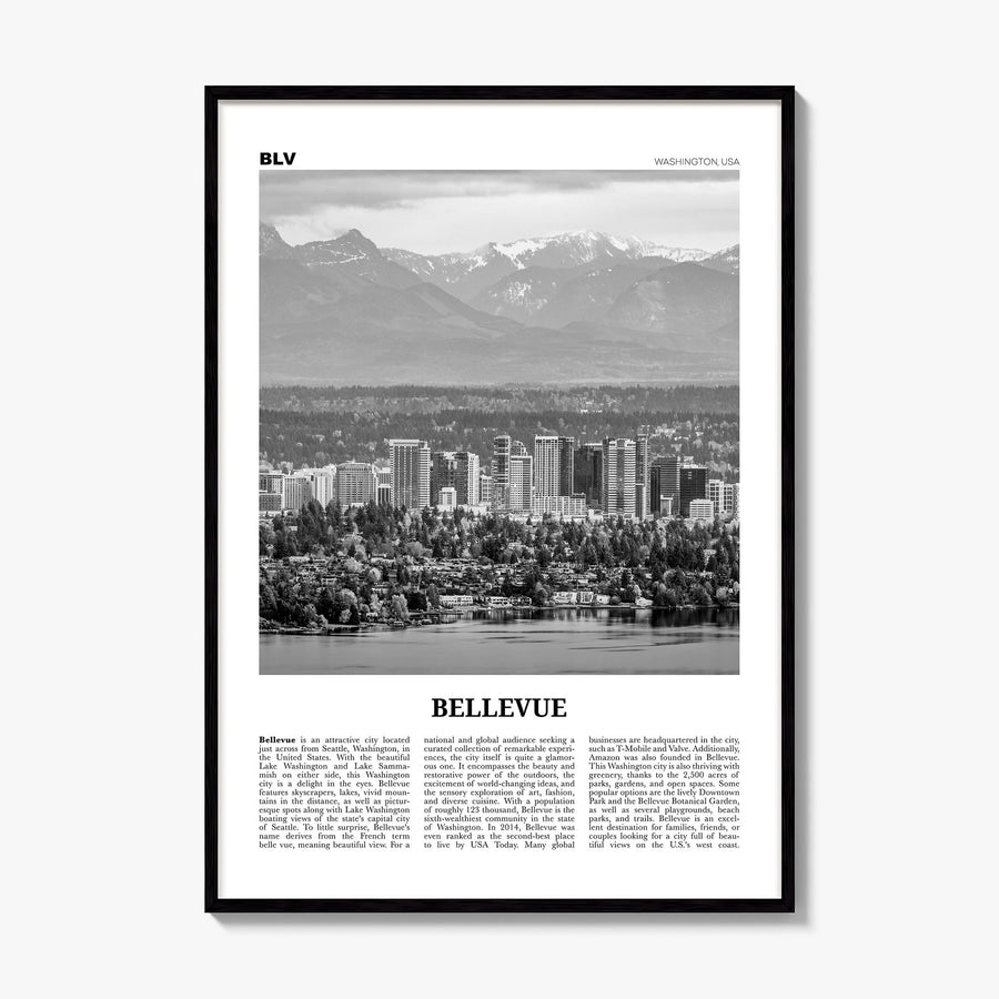Bellevue Newspaper No 1 Poster, framed poster mockup