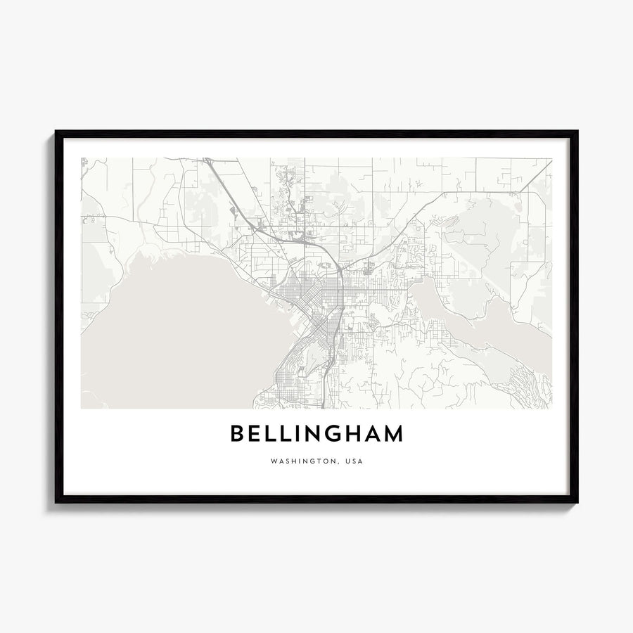 Bellingham Map Poster, framed poster mockup