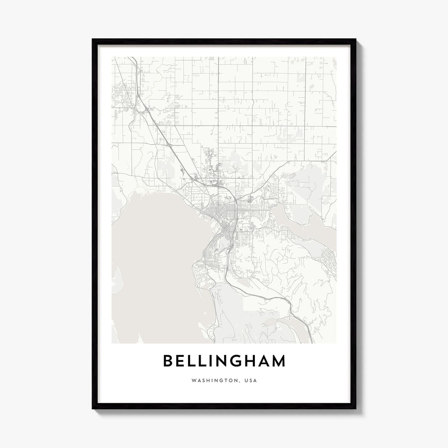 Bellingham Map Poster, framed poster mockup