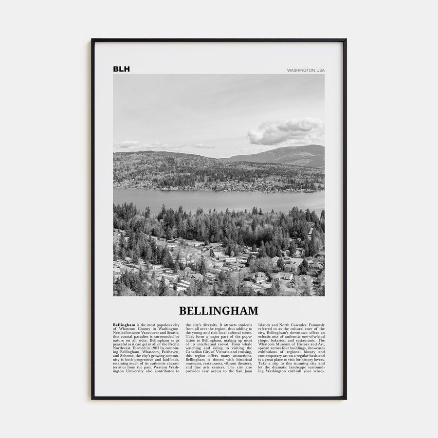 Bellingham Poster None / 8x12 in Nbourhood Travel B&W Poster