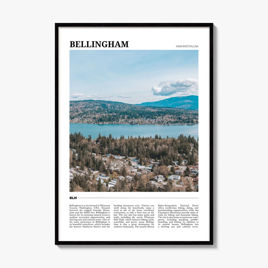 Bellingham Travel Poster, framed poster mockup