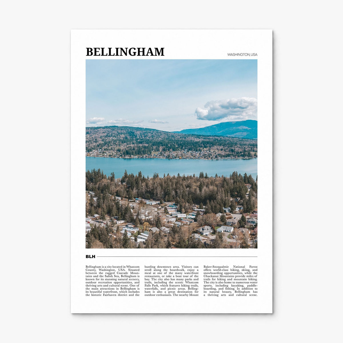 Bellingham Travel Poster, print only (unframed)
