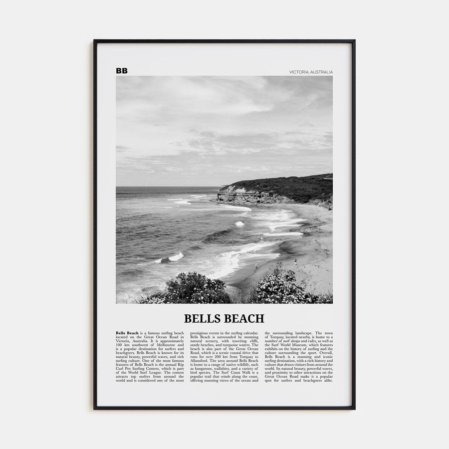 Bells Beach Poster None / 8x12 in Nbourhood Travel B&W Poster