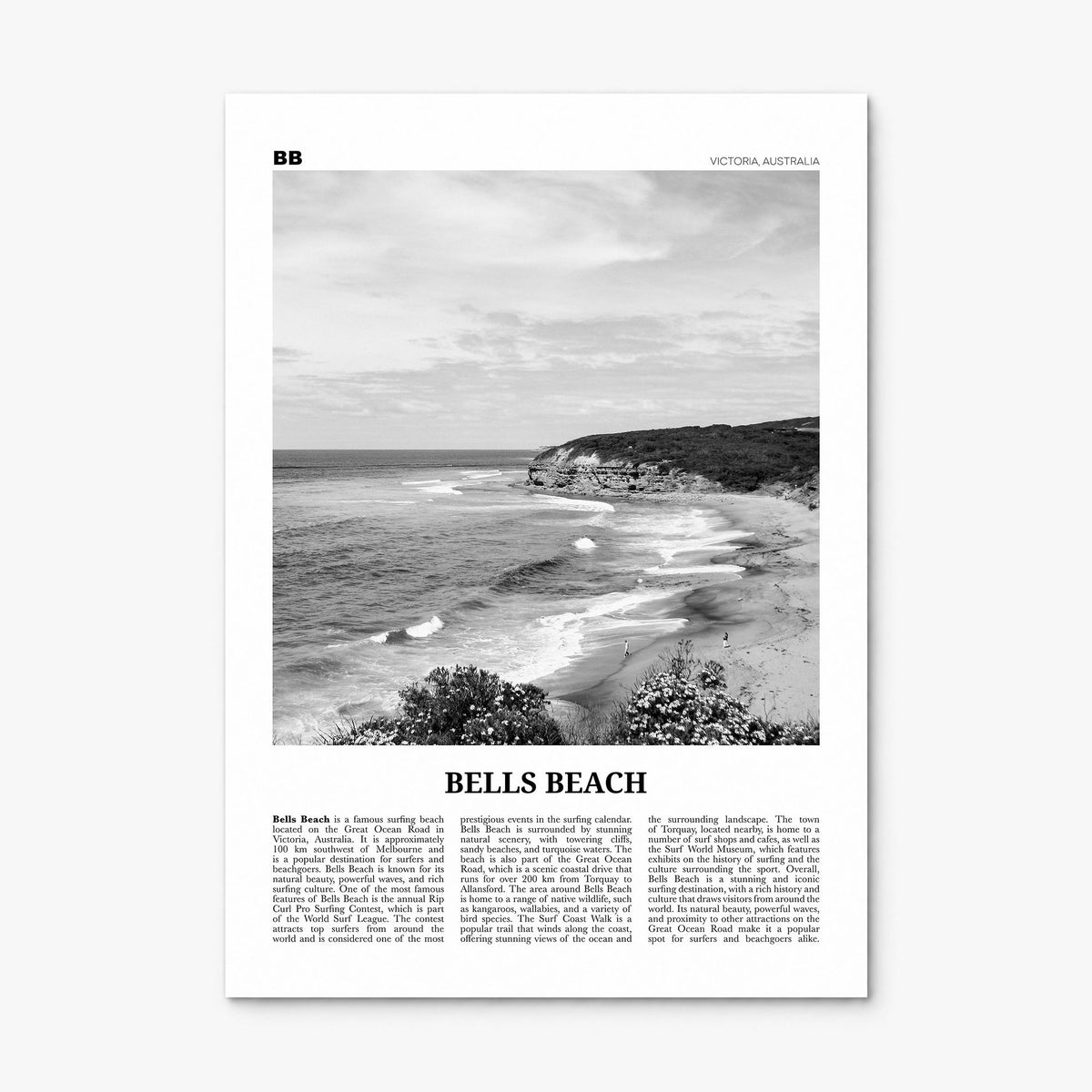 Bells Beach Newspaper Poster, print only (unframed)