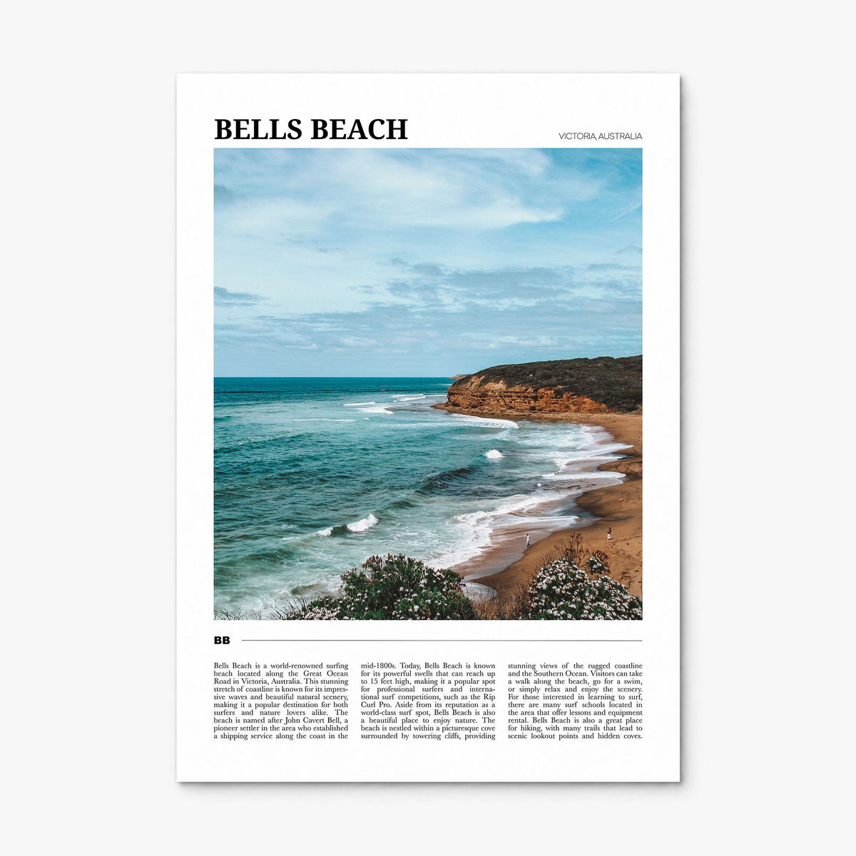 Bells Beach Travel Poster, print only (unframed)