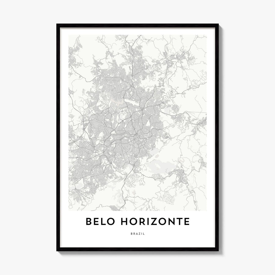 Belo Horizonte Map Poster, framed poster mockup
