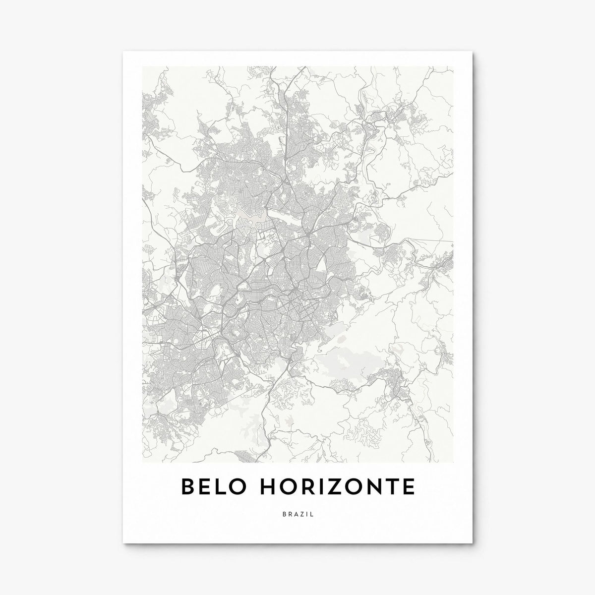Belo Horizonte Map Poster, print only (unframed)