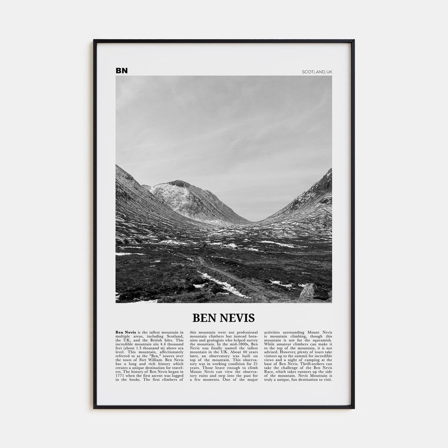 Ben Nevis Poster None / 8x12 in Nbourhood Travel B&W Poster