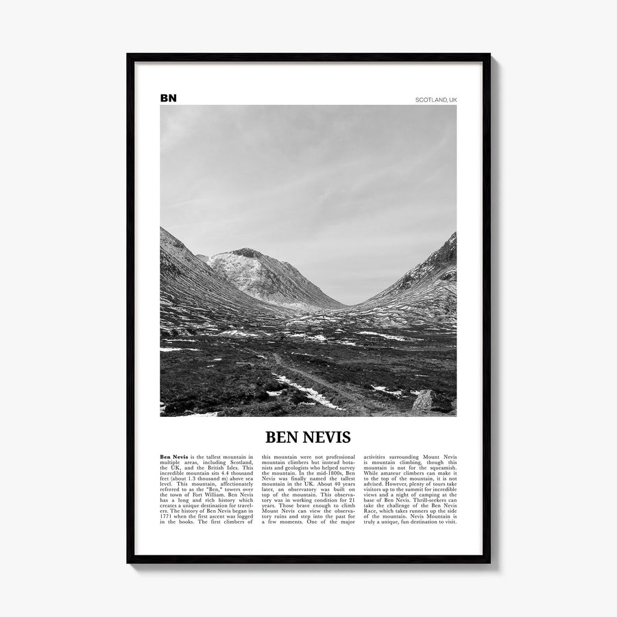 Ben Nevis Newspaper Poster, framed poster mockup