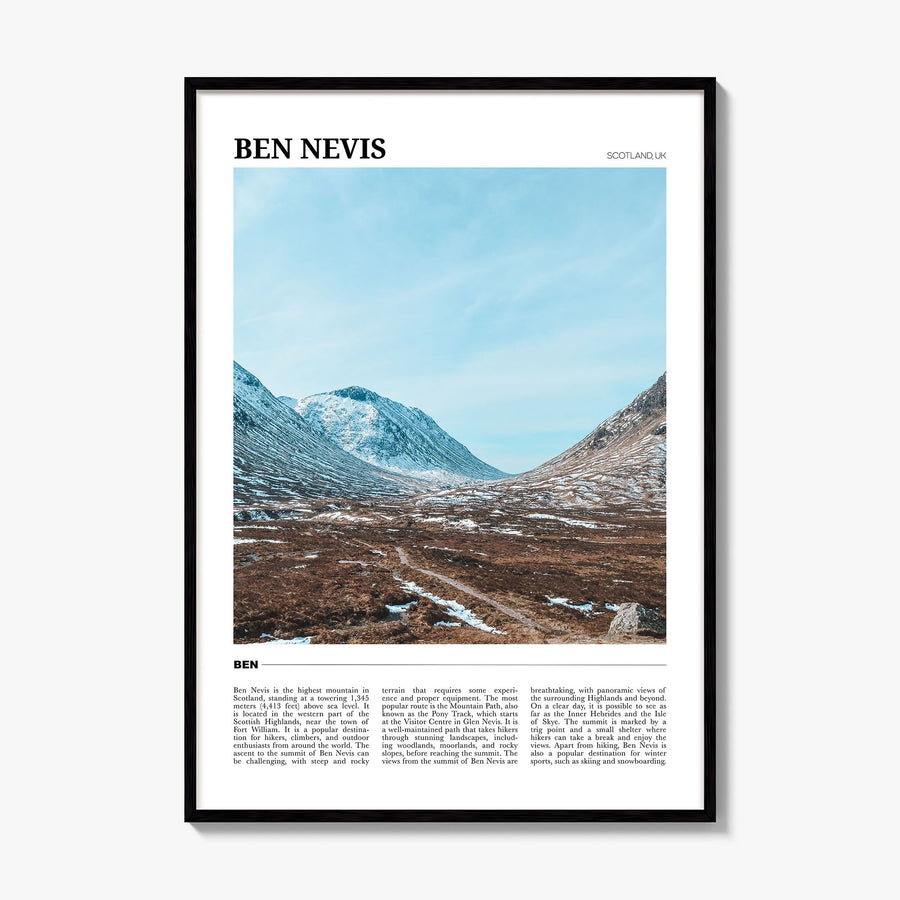 Ben Nevis Travel Poster, framed poster mockup
