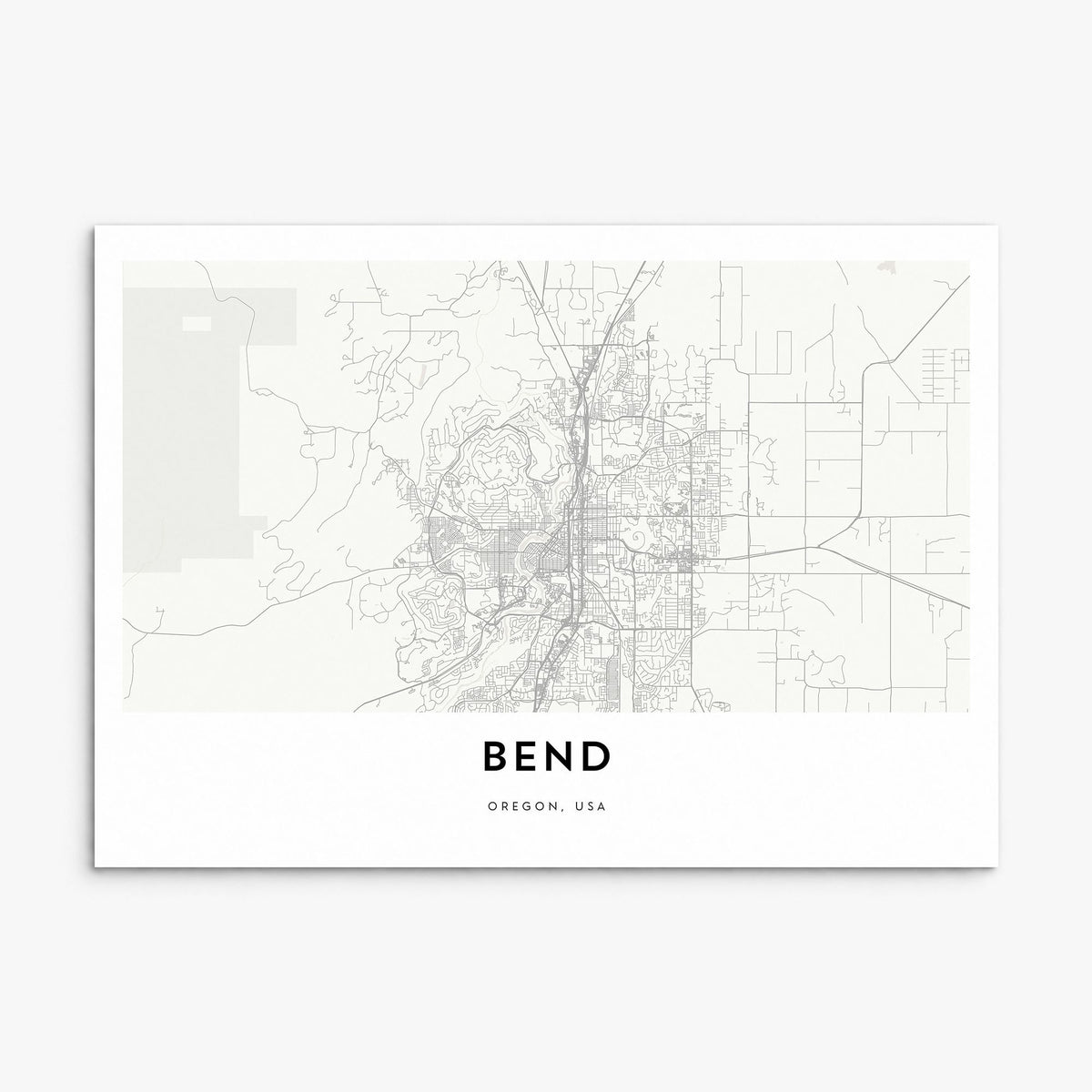 Bend Map Poster, print only (unframed)