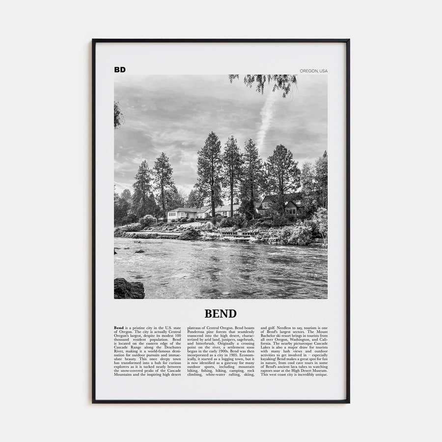 Bend Poster None / 8x12 in Nbourhood Travel B&W Poster