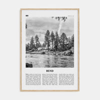 Bend Poster Natural Wood / 8x12 in Nbourhood Travel B&W Poster