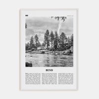 Bend Poster White Wood / 8x12 in Nbourhood Travel B&W Poster