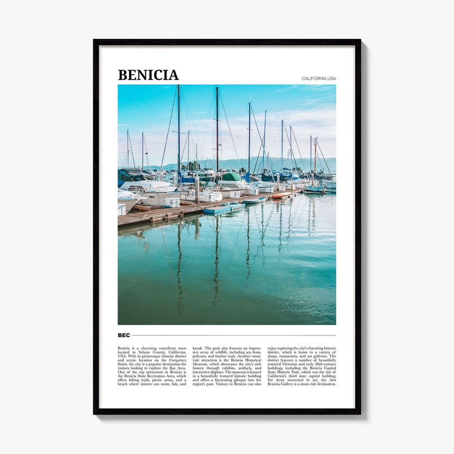 Benicia Travel Poster, framed poster mockup