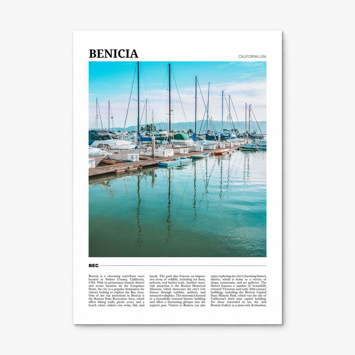 Benicia Travel Poster, print only (unframed)