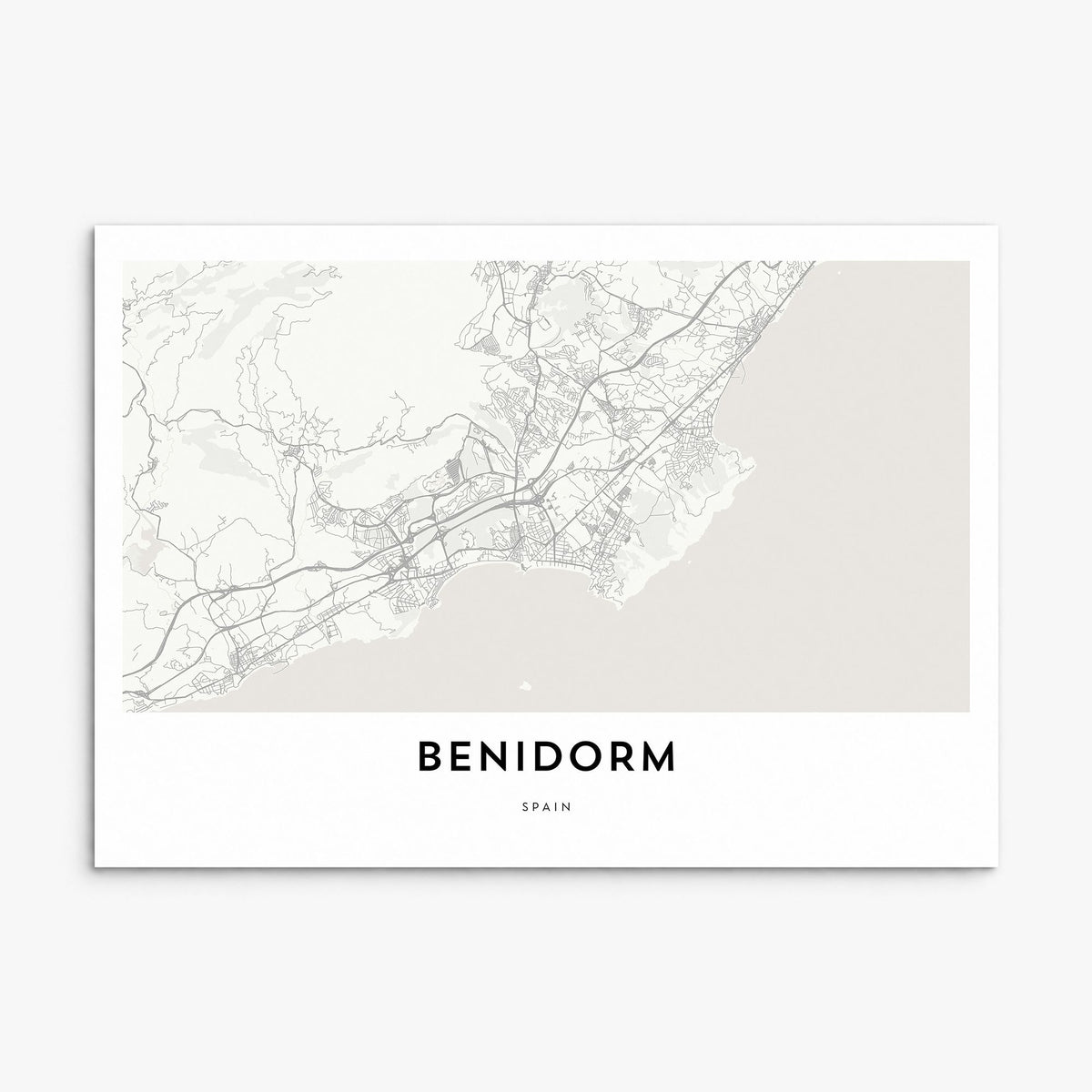 Benidorm Map Poster, print only (unframed)