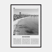 Benidorm Poster Black Wood / 8x12 in Nbourhood Travel B&W Poster