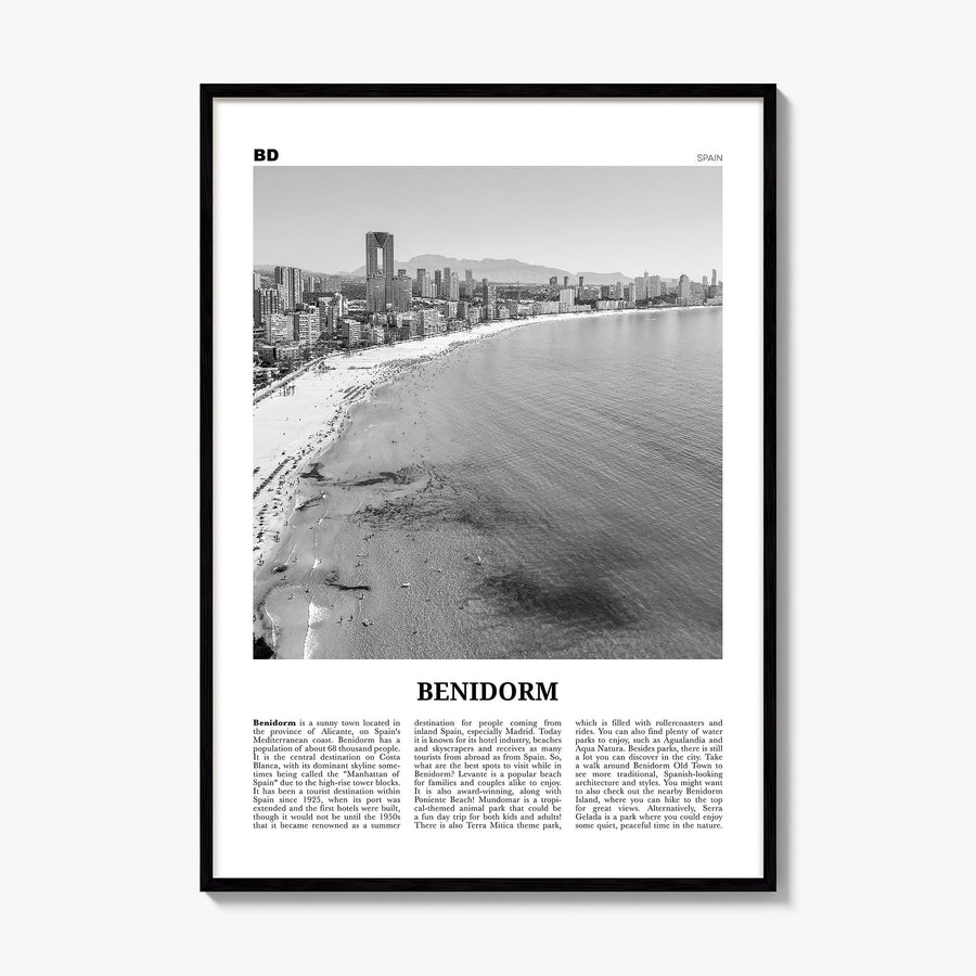Benidorm Newspaper Poster, framed poster mockup