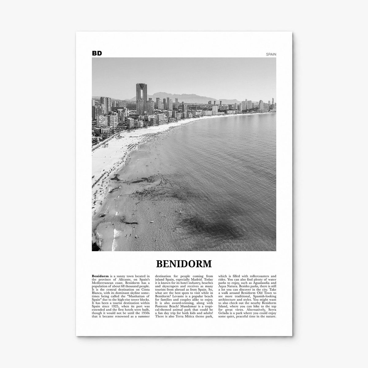 Benidorm Newspaper Poster, print only (unframed)