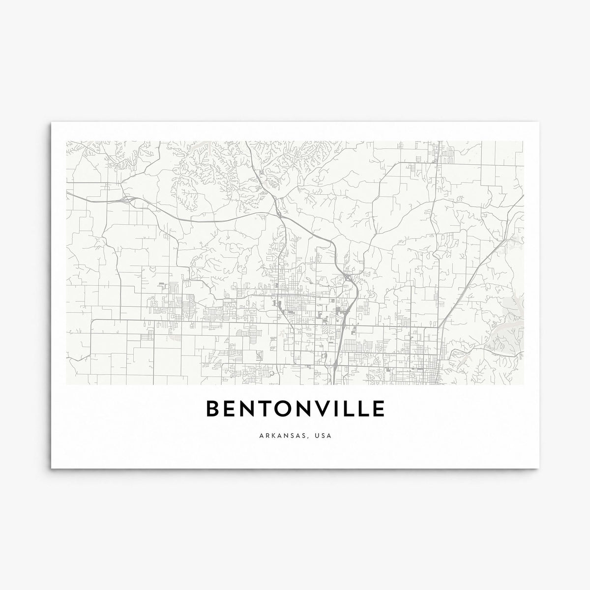 Bentonville Map Poster, print only (unframed)