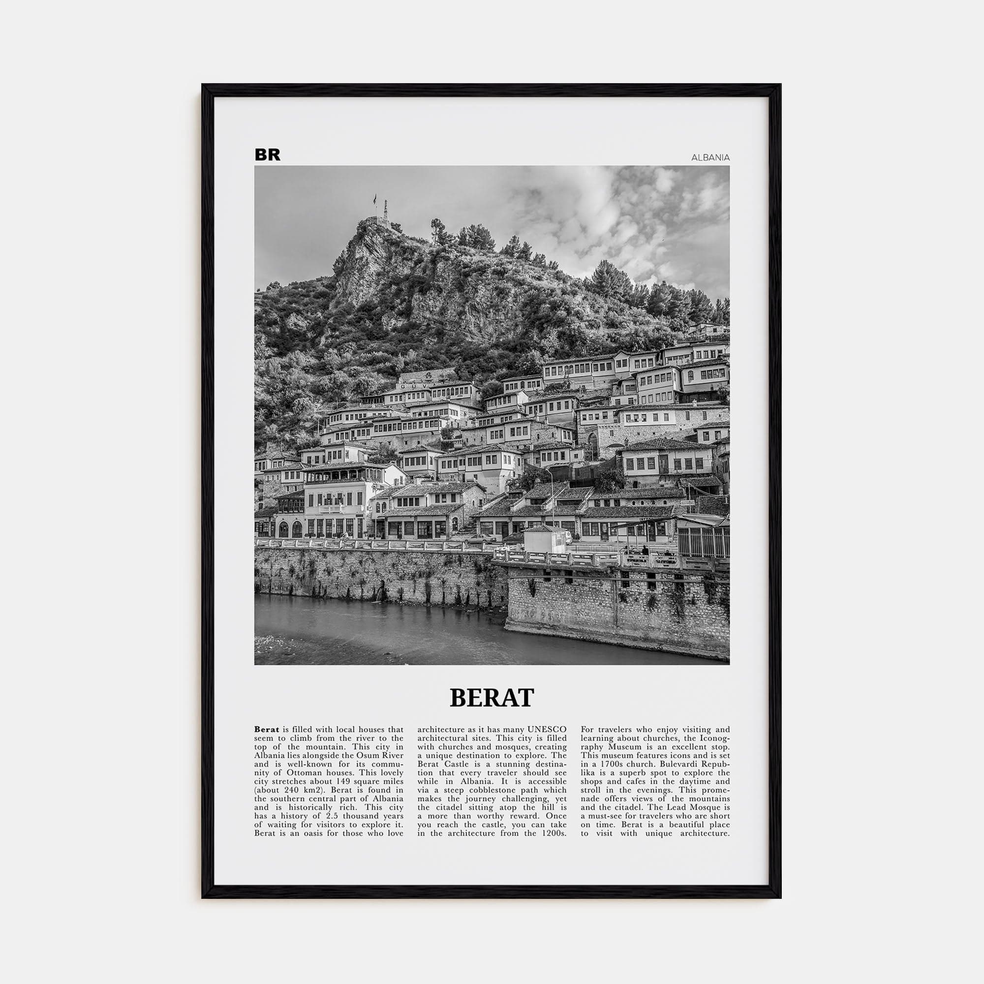 Berat Poster Black Wood / 8x12 in Nbourhood Travel B&W Poster