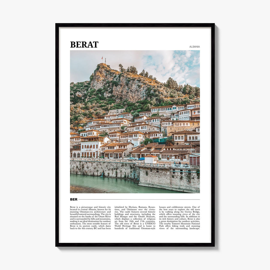 Berat Travel Poster, framed poster mockup