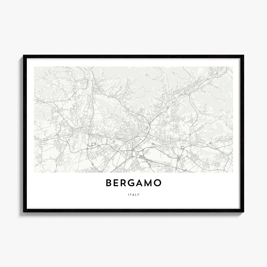 Bergamo Map Poster, framed poster mockup