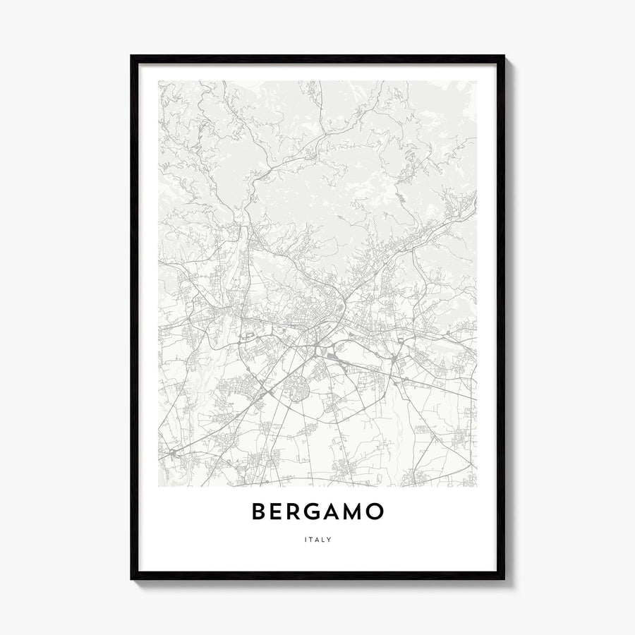 Bergamo Map Poster, framed poster mockup