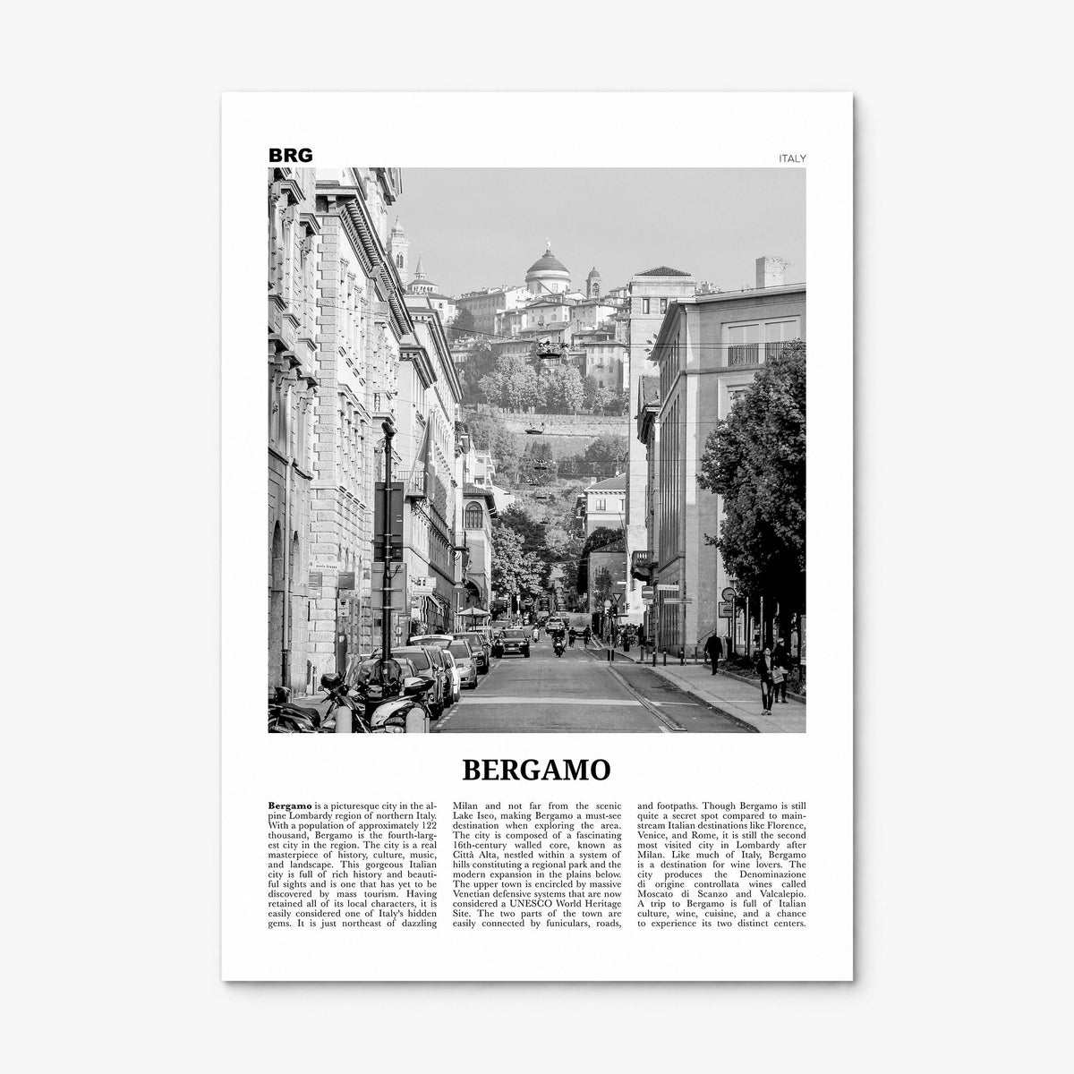 Bergamo Newspaper Poster, print only (unframed)