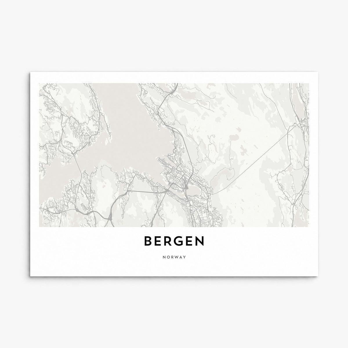 Bergen Map Poster, print only (unframed)