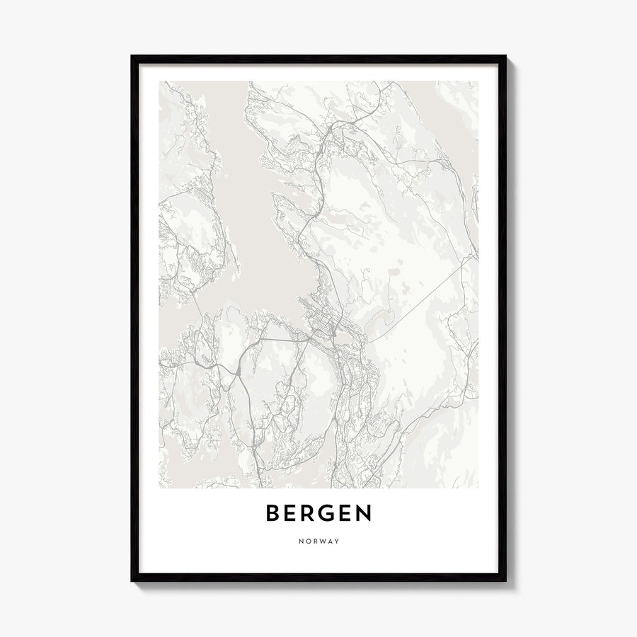 Bergen Map Poster, framed poster mockup