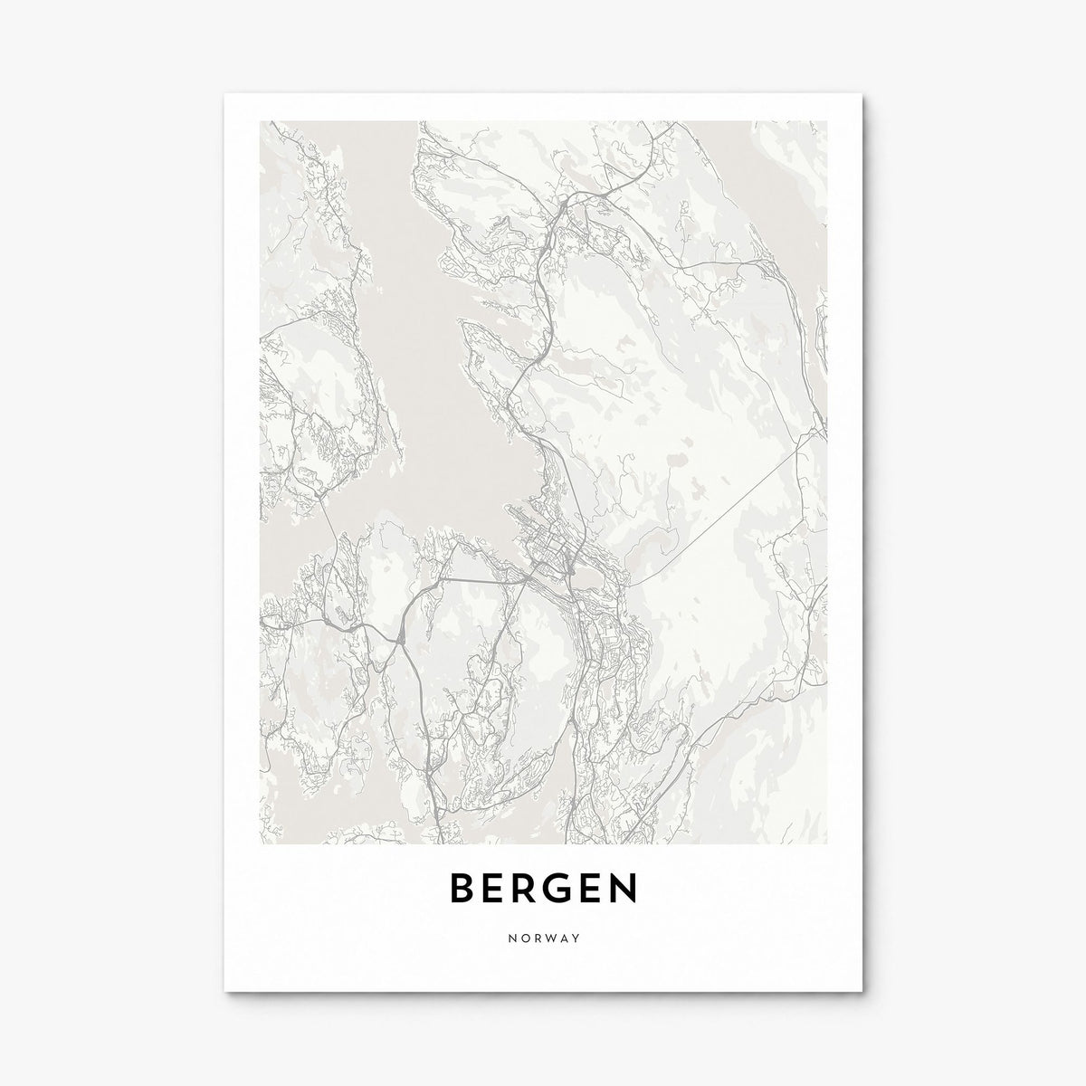 Bergen Map Poster, print only (unframed)