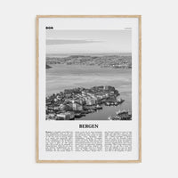 Bergen Poster Natural Wood / 8x12 in Nbourhood Travel B&W Poster