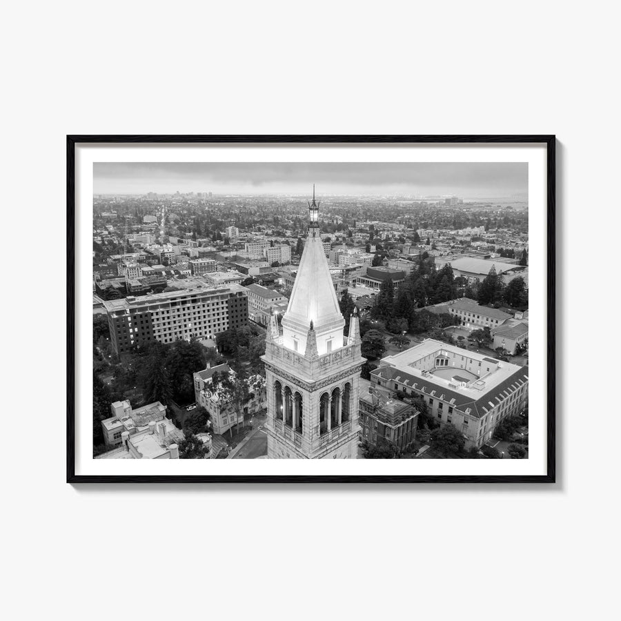 Berkeley black & white photo poster of California, USA – horizontal wall art, unframed print shown in interior mockup