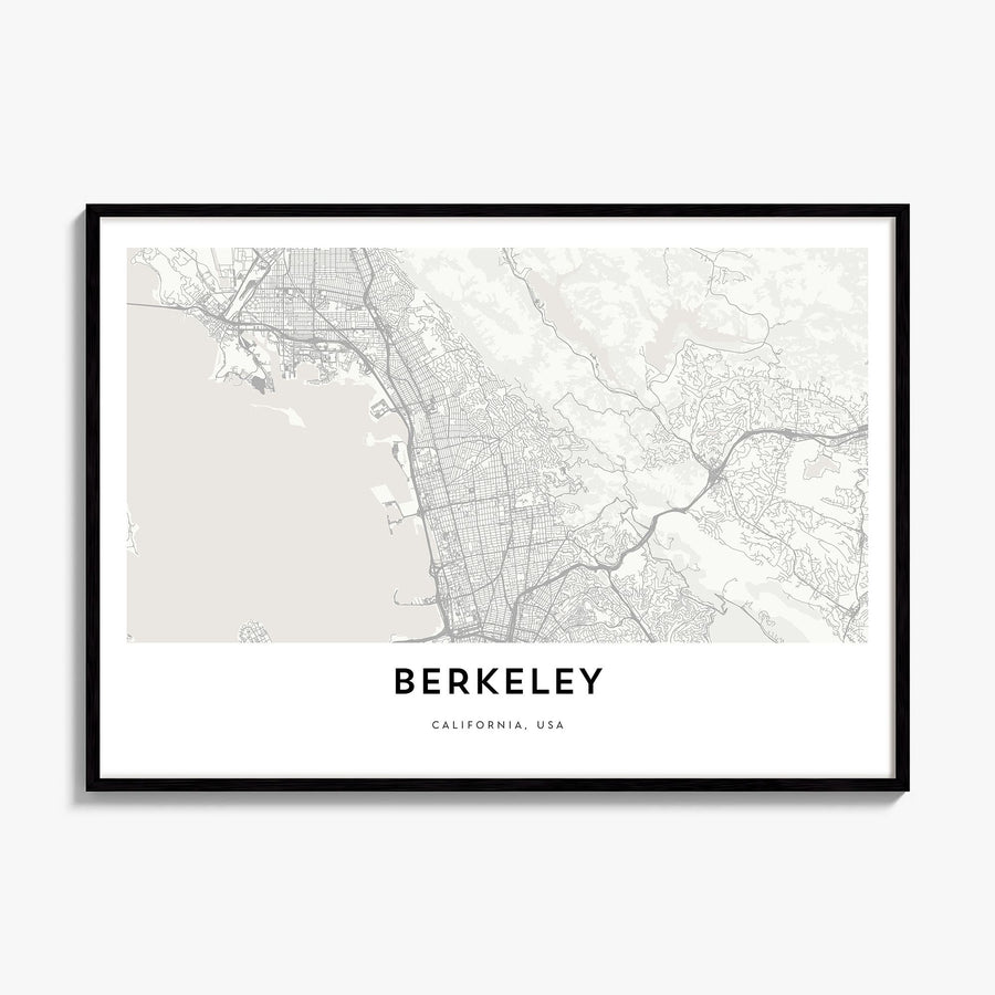 Berkeley Map Poster, framed poster mockup