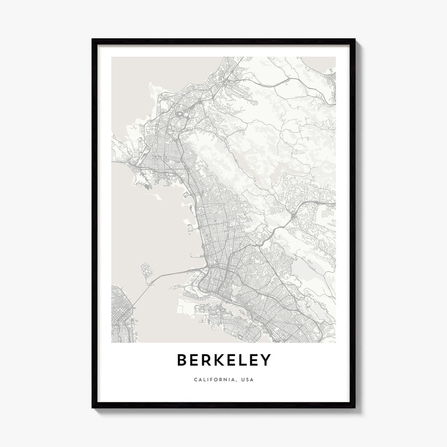 Berkeley Map Poster, framed poster mockup