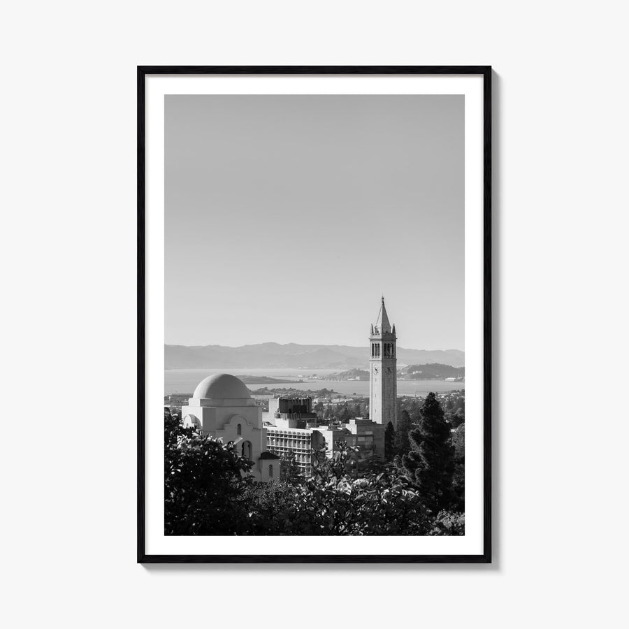 Berkeley no. 1 black & white photo poster of California, USA – vertical wall art, unframed print shown in interior mockup
