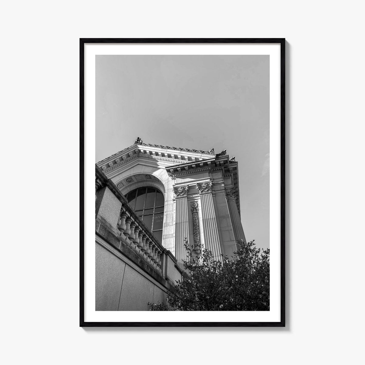 Berkeley no. 2 black & white photo poster of California, USA – vertical wall art, unframed print shown in interior mockup